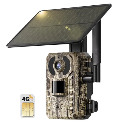Revolutionary 4G LTE Solar-Powered Hunting Trail Camera with 2K Live Feed and Fast PIR Trigger - Ultimate Wildlife Monitoring Solution!