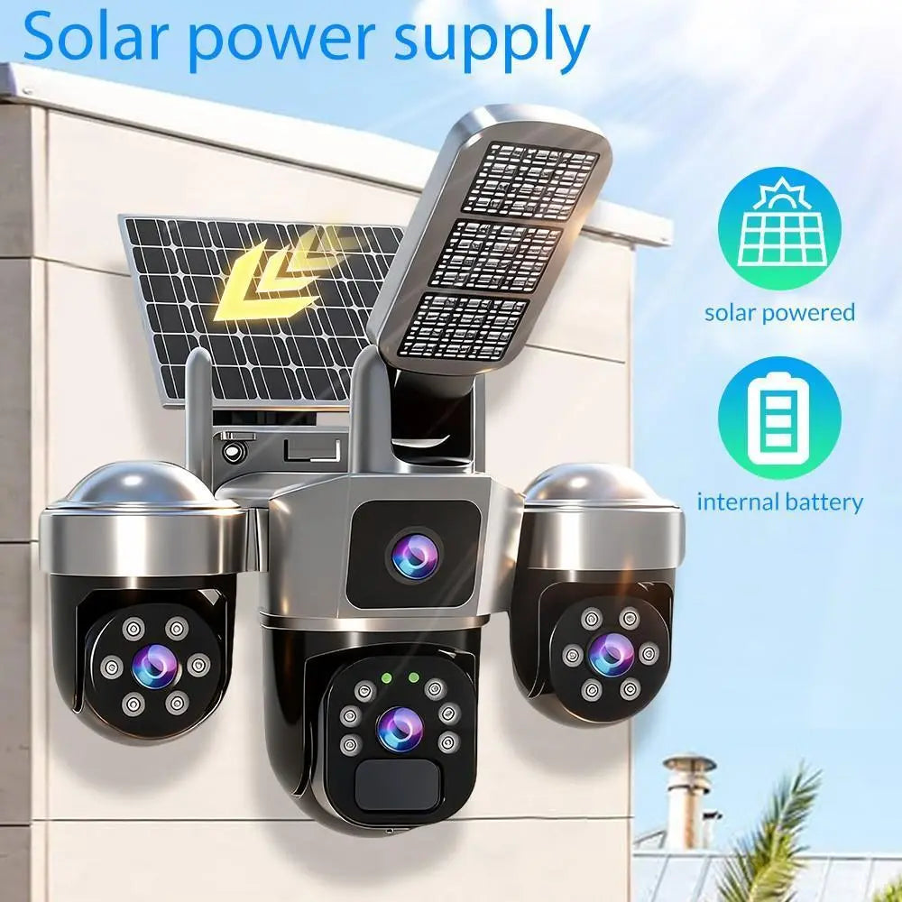 Revolutionary Solar CCTV WiFi Security Camera with Dual Lenses - 1080P HD Clarity, Motion Detection & Color Night Vision for Ultimate Outdoor Protection
