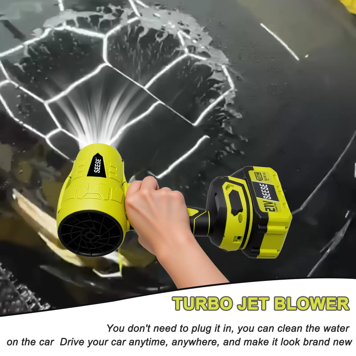 SEESE Turbo Jet Blower,Leaf Blower, Violent Turbo Fan, Pure Copper Motor,Car Drying after Wash, Handheld Snow Blower,Cordless Turbo Power Air Duster,Home Improve,Garden Mainte Holiday Gifts