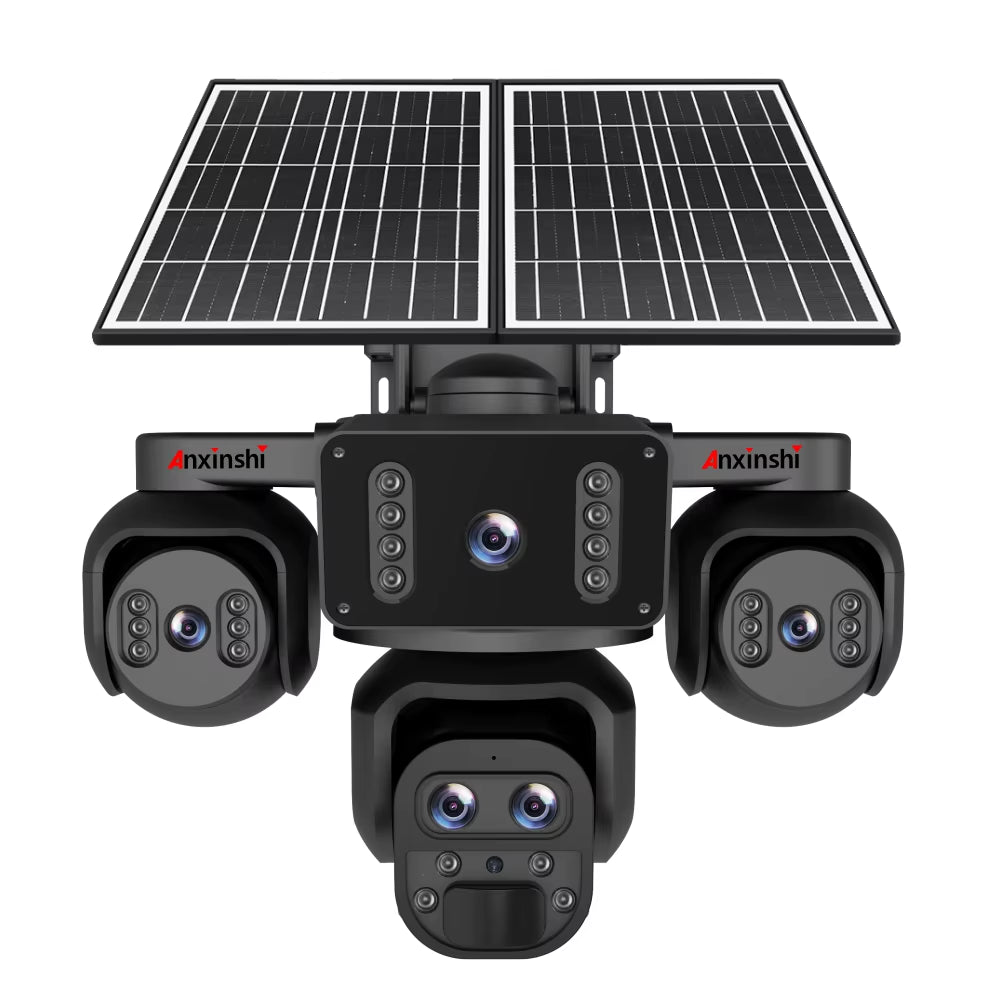 Revolutionary 20MP Five-Lens Solar PTZ Camera - Experience Unmatched Clarity with 10X Zoom, 24/7 Continuous Recording, and Smart Human Detection for Ultimate Outdoor Security