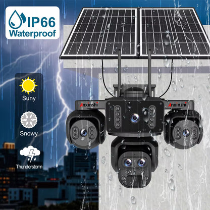 Revolutionary 20MP Five-Lens Solar PTZ Camera - Experience Unmatched Clarity with 10X Zoom, 24/7 Continuous Recording, and Smart Human Detection for Ultimate Outdoor Security