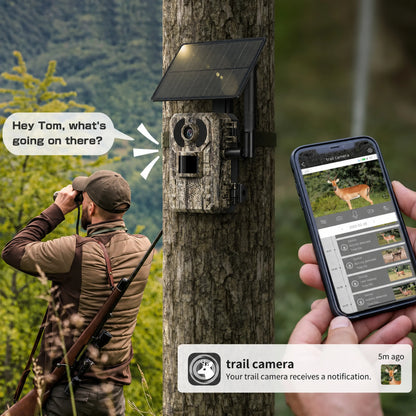 Revolutionary 4G LTE Solar-Powered Hunting Trail Camera with 2K Live Feed and Fast PIR Trigger - Ultimate Wildlife Monitoring Solution!