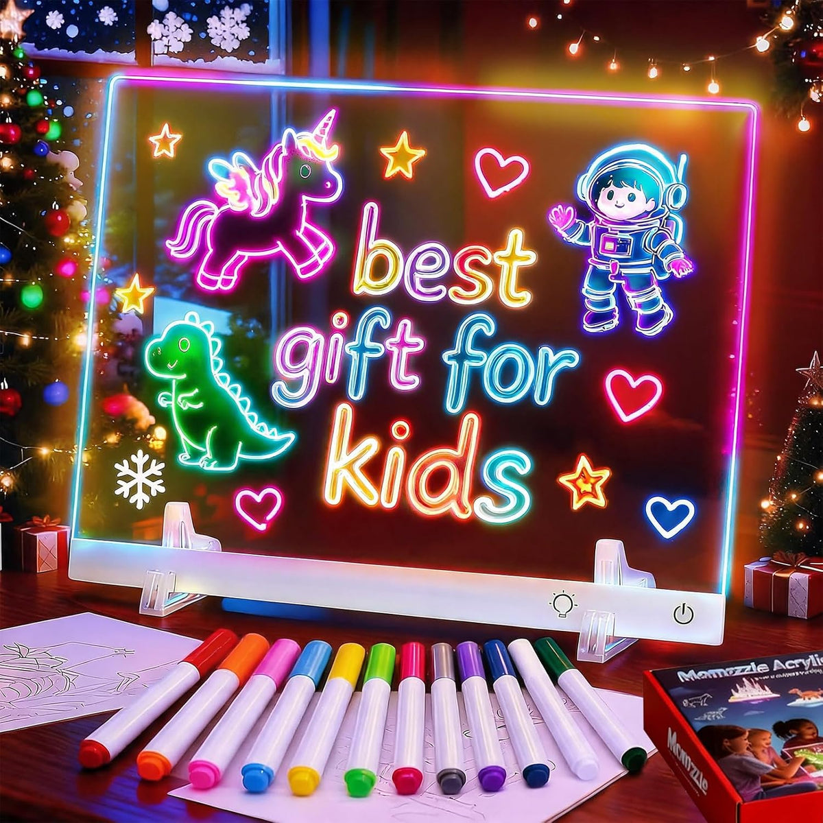 Illuminate Creativity with the 17" LED Drawing Board - 13 Light Effects & Rechargeable Glow Doodle Tablet for Kids - Perfect Gift for Birthdays & Holidays