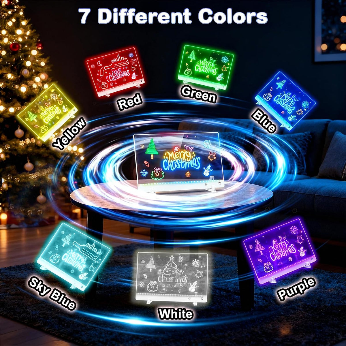 Illuminate Creativity with the 17" LED Drawing Board - 13 Light Effects & Rechargeable Glow Doodle Tablet for Kids - Perfect Gift for Birthdays & Holidays