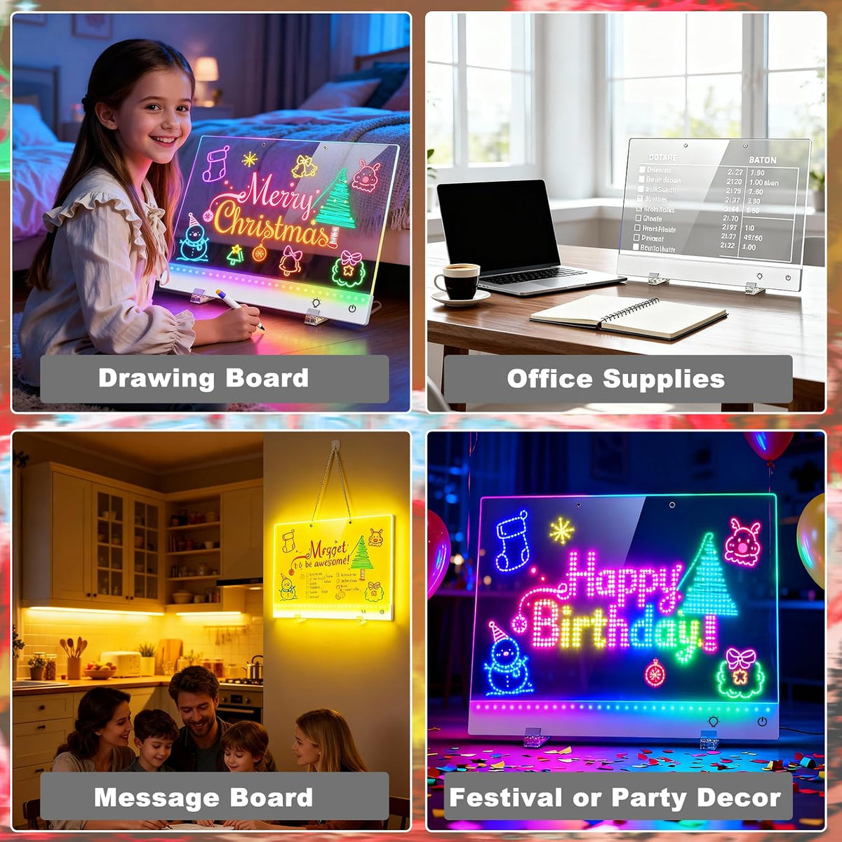 Illuminate Creativity with the 17" LED Drawing Board - 13 Light Effects & Rechargeable Glow Doodle Tablet for Kids - Perfect Gift for Birthdays & Holidays