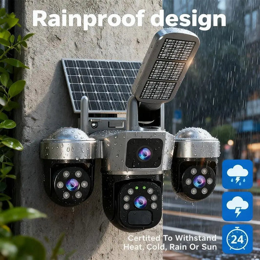 Revolutionary Solar CCTV WiFi Security Camera with Dual Lenses - 1080P HD Clarity, Motion Detection & Color Night Vision for Ultimate Outdoor Protection