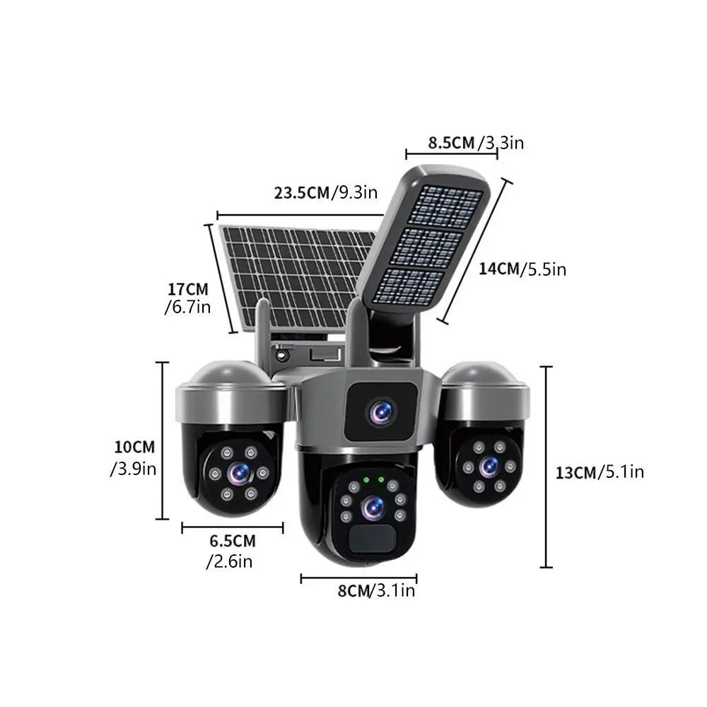 Revolutionary Solar CCTV WiFi Security Camera with Dual Lenses - 1080P HD Clarity, Motion Detection & Color Night Vision for Ultimate Outdoor Protection