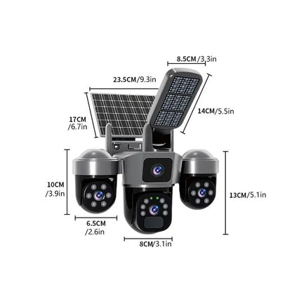 Revolutionary Solar CCTV WiFi Security Camera with Dual Lenses - 1080P HD Clarity, Motion Detection & Color Night Vision for Ultimate Outdoor Protection