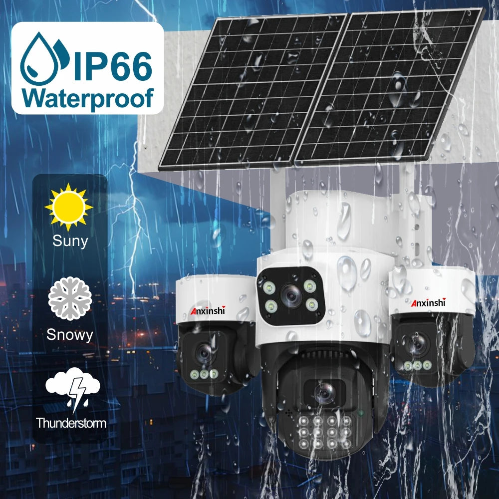 Elevate Your Security with the Ultimate 4G 16MP UHD Solar-Powered PTZ Camera: Rainproof, Wireless, and Equipped with Built-In Siren and Cloud Storage