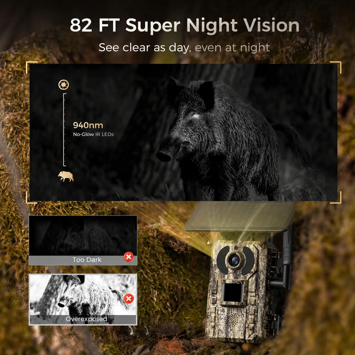 Revolutionary 4G LTE Solar-Powered Hunting Trail Camera with 2K Live Feed and Fast PIR Trigger - Ultimate Wildlife Monitoring Solution!