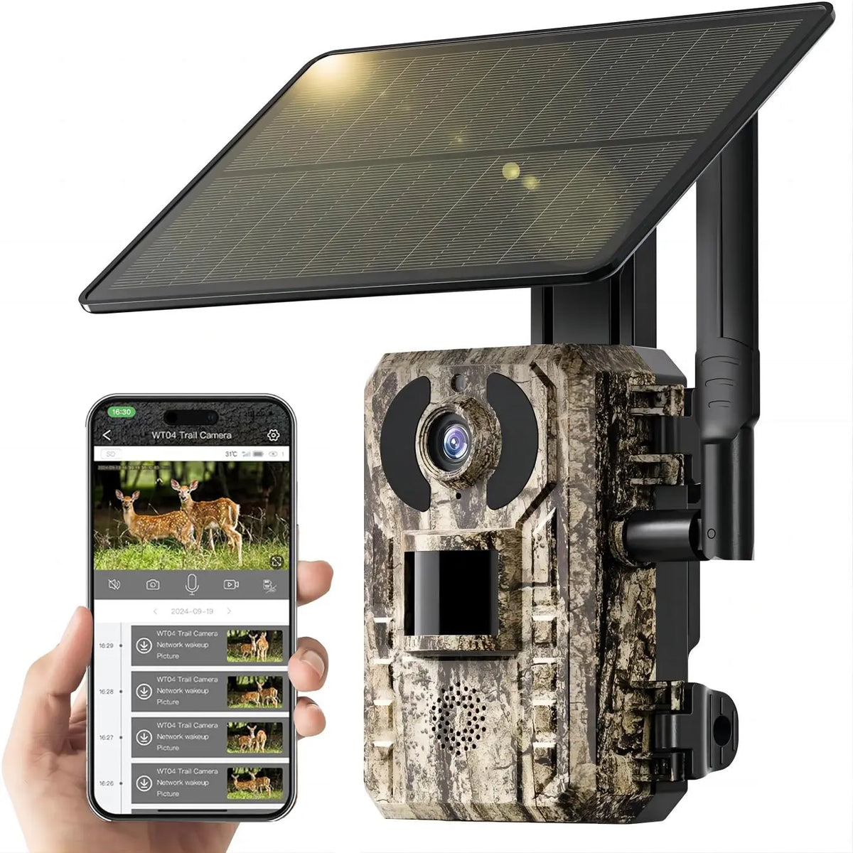 Revolutionary 4G LTE Solar-Powered Hunting Trail Camera with 2K Live Feed and Fast PIR Trigger - Ultimate Wildlife Monitoring Solution!